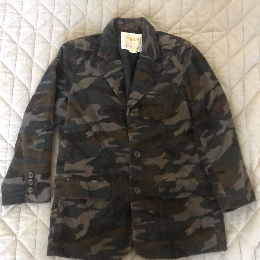 camouflage corduroy blazer